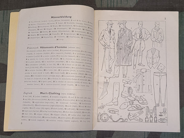 Picture Dictionary for Soldiers (German, French, English) 1941