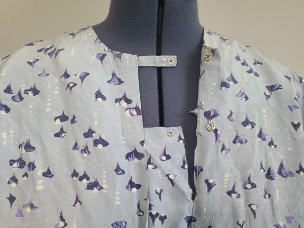 Light Blue Abstract Print Dress <br> (B-47" W-40" H-45")