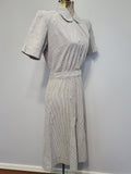 US Navy WAVES Seersucker Work Uniform Dress <br> (B-36" W-24.5" H-34")
