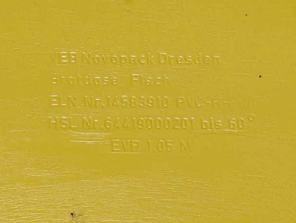 East German Yellow Bread Container Flach Thin