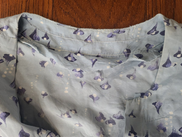 Light Blue Abstract Print Dress <br> (B-47" W-40" H-45")