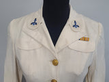 Navy WAVES White Officer Uniform Jacket & Skirt <br> (B-35" W-26" H-34")