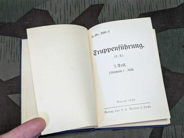 Truppenführung Teil I Infantry Training Manual 1936 H.Dv.300/1