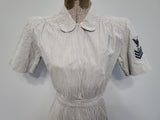 US Navy WAVES Seersucker Work Uniform Dress <br> (B-36" W-24.5" H-34")