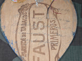 Wooden Painted Heart with Lazarett Tag