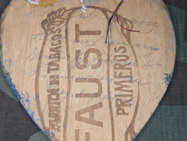 Wooden Painted Heart with Lazarett Tag