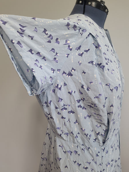 Light Blue Abstract Print Dress <br> (B-47" W-40" H-45")