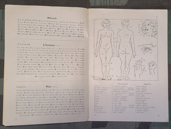 Picture Dictionary for Soldiers (German, French, English) 1941