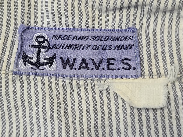 US Navy WAVES Seersucker Work Uniform Dress <br> (B-36" W-24.5" H-34")