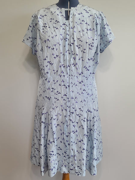 Light Blue Abstract Print Dress <br> (B-47" W-40" H-45")