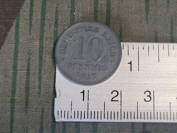 WWI Dated 10 Pfennig Coins (Lot of 9)