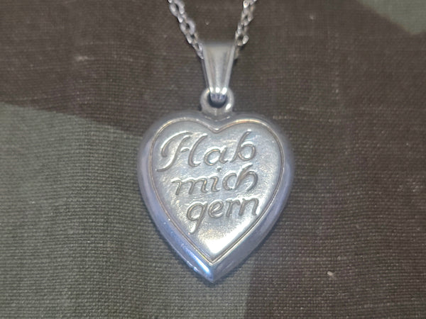 "Hab Mich Gern" Heart Necklace 835 Silver