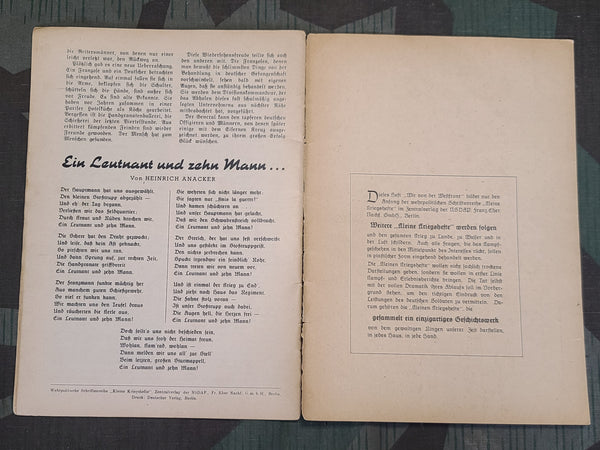 Wir von der Westfront Kleine Kriegshefte Nr. 1