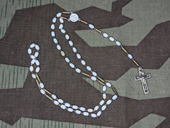 German Period Rosary with White Beads