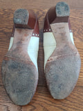 Brown and White Spectator Peep Toe Pumps 6 1/2 AA