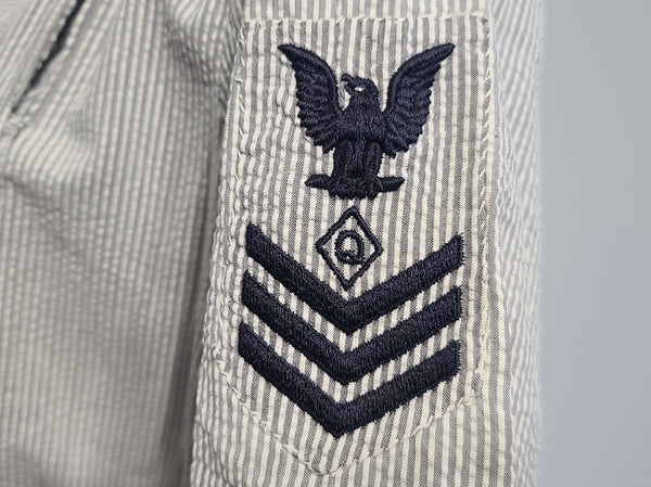 US Navy WAVES Seersucker Work Uniform Dress <br> (B-36" W-24.5" H-34")