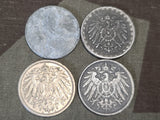 WWI Dated 10 Pfennig Coins (Lot of 9)