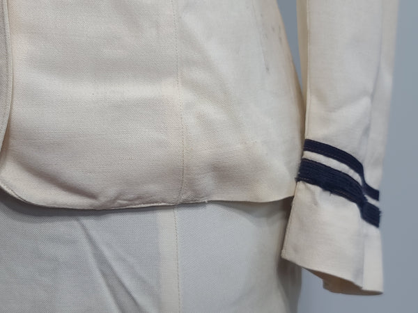 Navy WAVES White Officer Uniform Jacket & Skirt <br> (B-35" W-26" H-34")