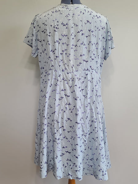 Light Blue Abstract Print Dress <br> (B-47" W-40" H-45")