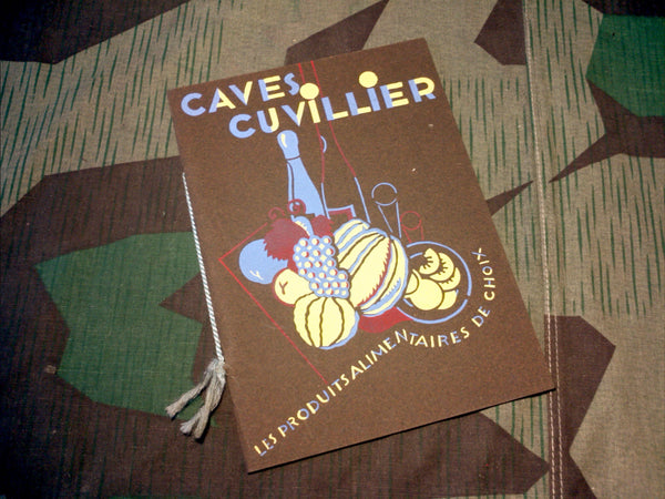 1933 French Wine Menu Caves Cuvillier Paris France
