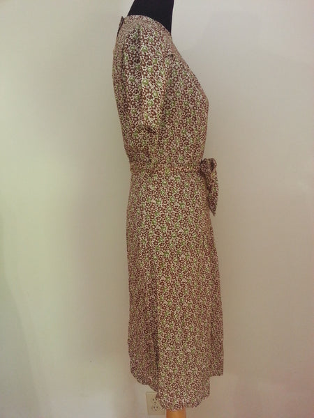 German Green/Brown Dress - Buttons in the Back <br> (B-39" W-32" H-38")
