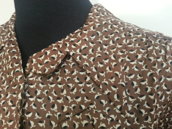 German Artificial Silk Button-Down Dress (Same Material as Parachutes) <br> (B-39" W-33 1/2" H-40")