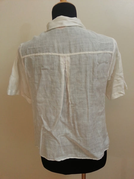 White Linen Shirt <br> (B-40" W-39 1/2")