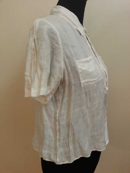 White Linen Shirt <br> (B-40" W-39 1/2")