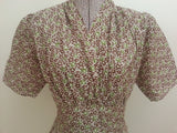 German Green Print Dress <br> (B-38" W-30" H-40")