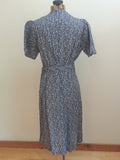 German Blue Print Dress <br> (B-38" W-29" H-40")