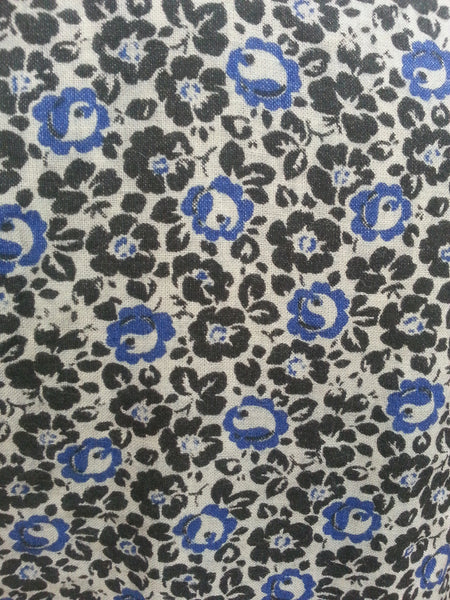 German Blue Print Dress <br> (B-38" W-29" H-40")