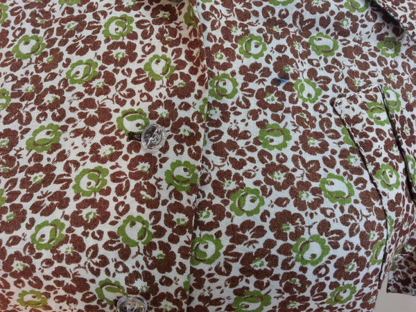 German Green/Brown Button Down Dress <br> (B-39" W-32" H-39")