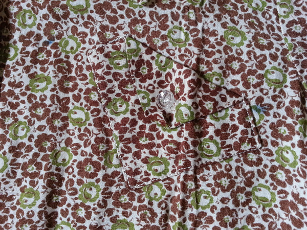 German Green/Brown Button Down Dress <br> (B-39" W-32" H-39")