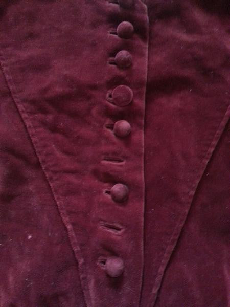 German Red Velvet Peplum Dress <br> (B-36" W-26"-28" H- 34 1/2")