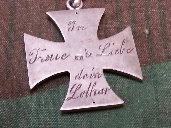 Engraved Iron Cross Necklace