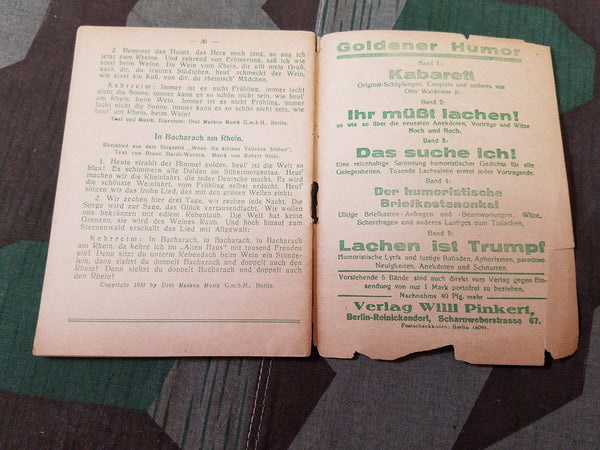 SALE! Rhein und Wein Lieder Humor Songbook