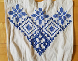 German Apron with Blue Needlework Designs