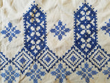 German Apron with Blue Needlework Designs