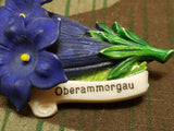 Oberammergau Enzian Flower Pin and Earring Set (Signals/Gebirgs Kaserne)
