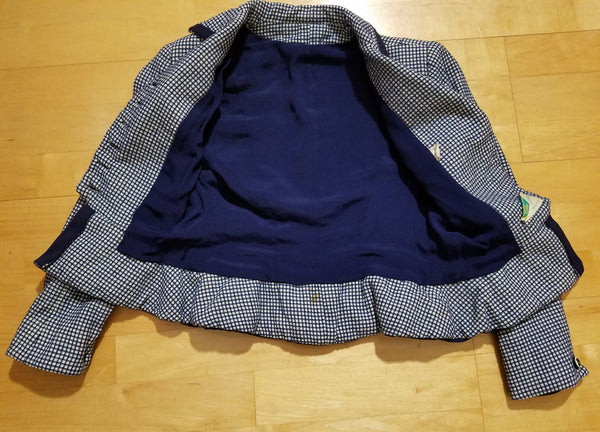 Blue and White Peplum Blazer <br> (B-32" W-26")