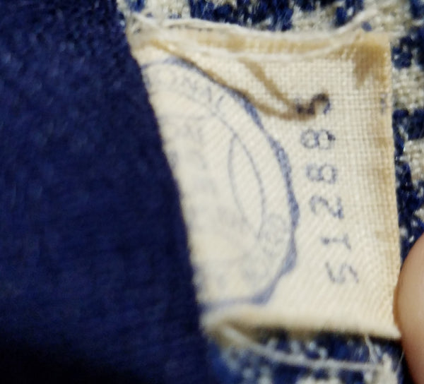 Blue and White Peplum Blazer <br> (B-32" W-26")