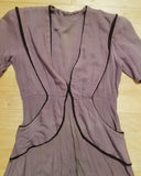 German Tan Dress with Brown Trim <br> (B-36" W-27" H-34")