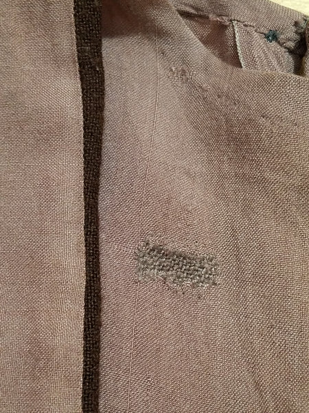 German Tan Dress with Brown Trim <br> (B-36" W-27" H-34")