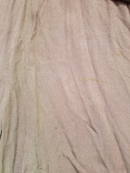 German Tan Dress with Brown Trim <br> (B-36" W-27" H-34")