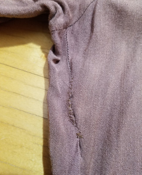 German Tan Dress with Brown Trim <br> (B-36" W-27" H-34")