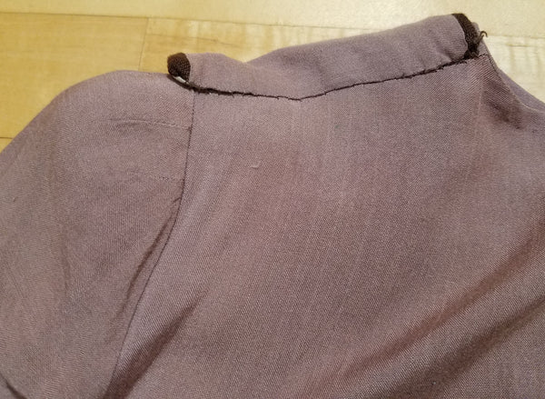 German Tan Dress with Brown Trim <br> (B-36" W-27" H-34")