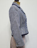 Blue and White Peplum Blazer <br> (B-32" W-26")
