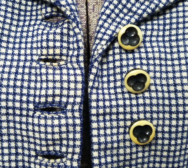 Blue and White Peplum Blazer <br> (B-32" W-26")