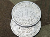Late War French Francs Coins (Set of 4) 1944/1945