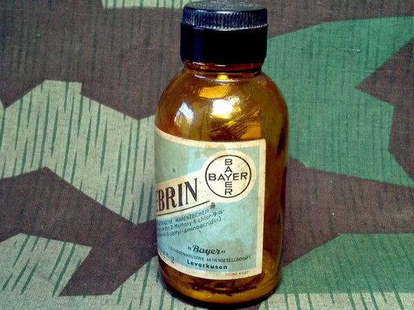 Original Atebrin Anti-Malaria Medication Bottle